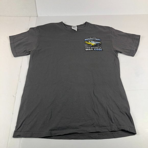 General Motors Shirt Men's Medium Grey Muscle Cars Big Graphic Print Car Tee - Picture 1 of 11